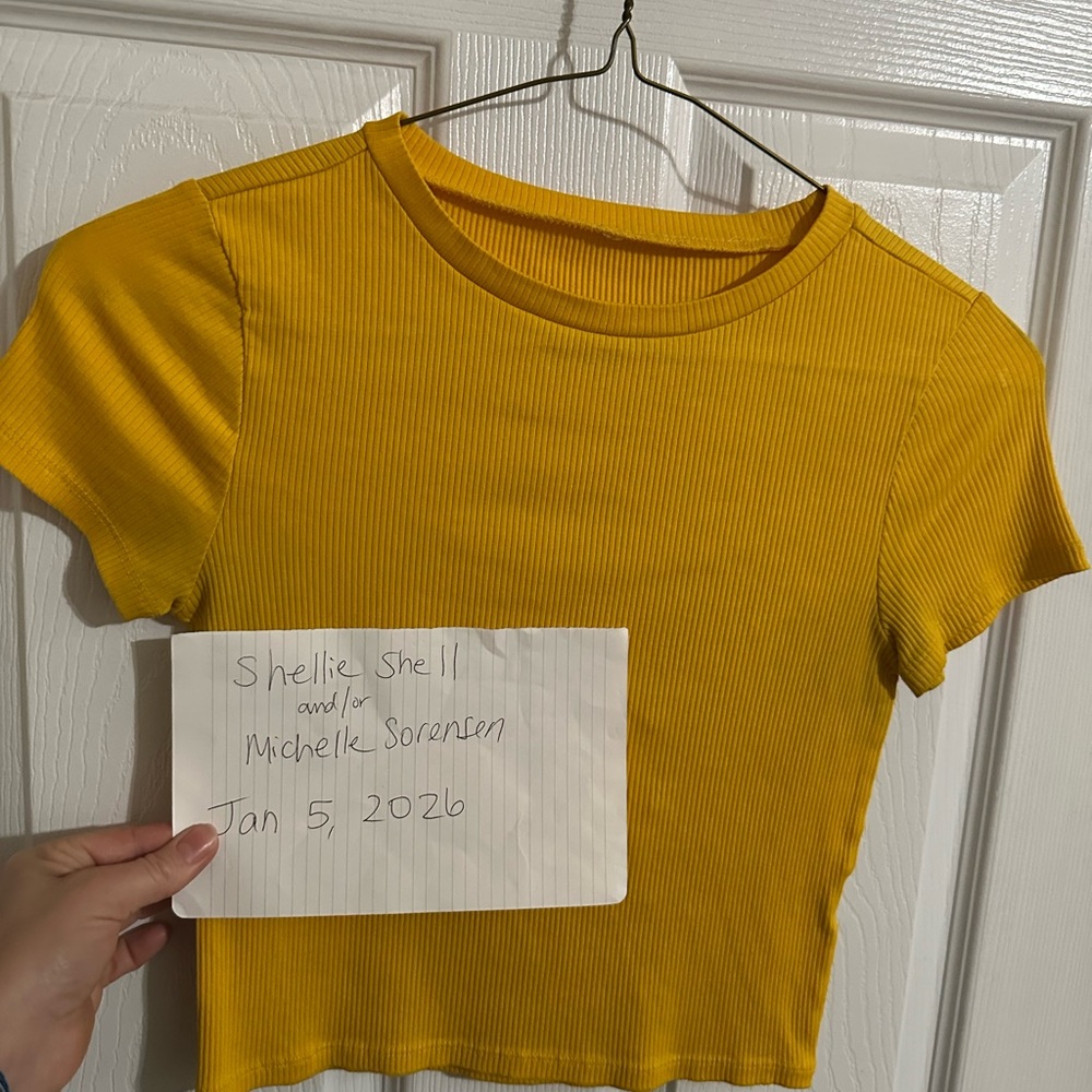 Yellow Ribbed Crop Top